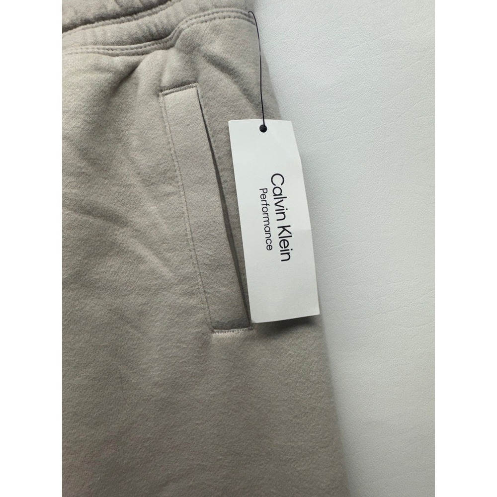 Calvin Klein Performance Joggers Women XS Beige Fleece Elastic Cinch Cuff - Picture 2 of 10